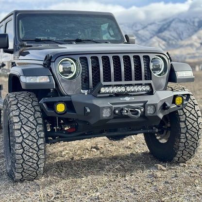 Mid Front Bumper With Winch Plate For 18-25 Jeep Wrangler JL 2-4 Door 20-25 Gladiator Rock Slide Engineering-4
