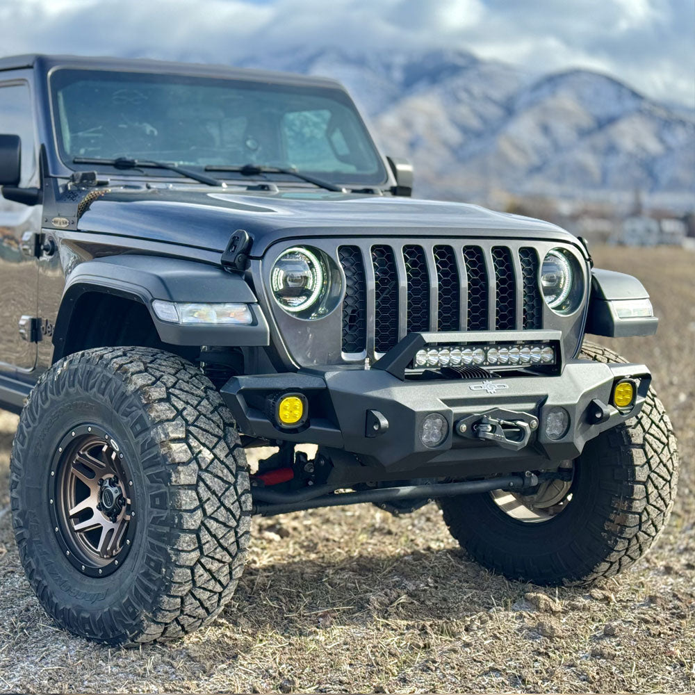 Rock Slide Engineering Mid Front Bumper With Winch Plate For 18-25 Jeep Wrangler JL 2-4 Door 20-25 Gladiator Rock Slide Engineering