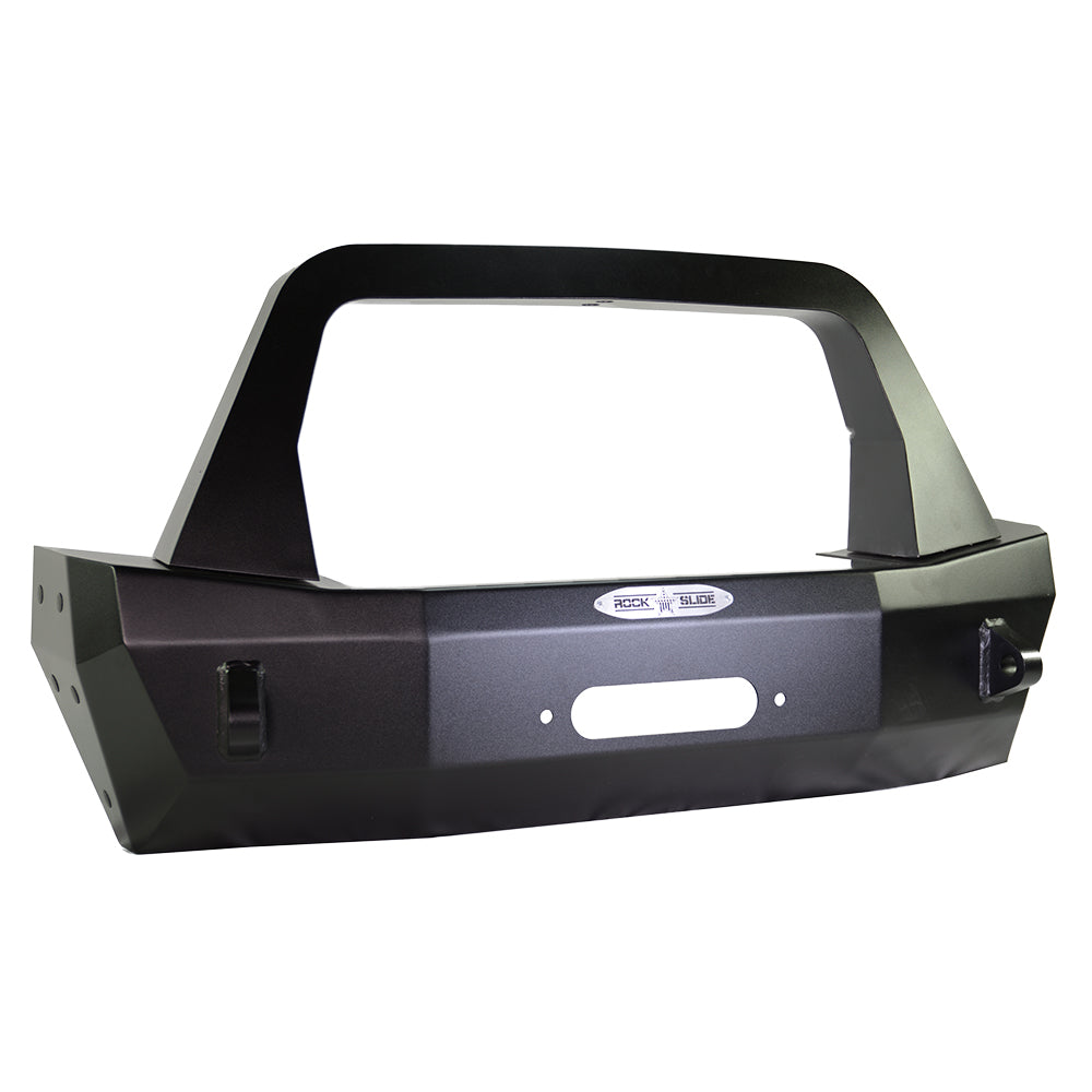 Jeep JL Shorty Front Bumper For 18-Pres Wrangler JL Complete With Winch Plate Rigid Series Rock Slide Engineering-8