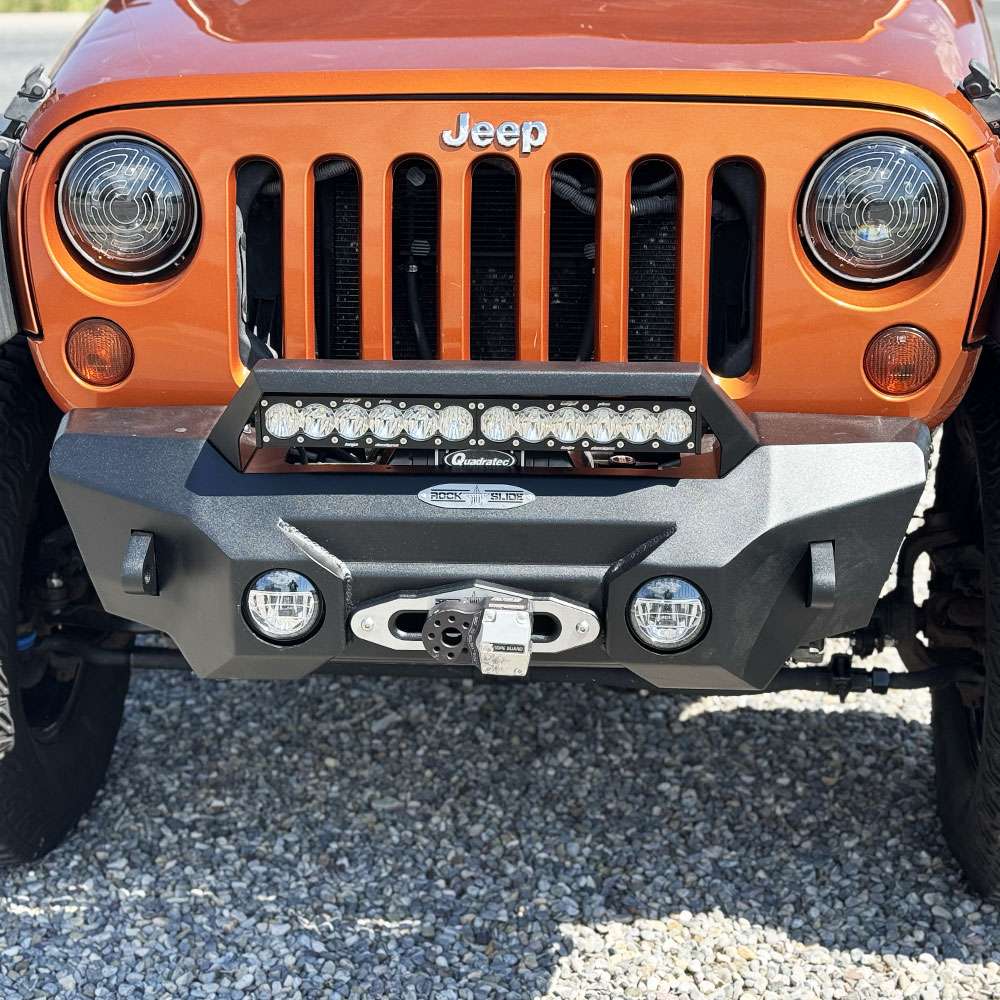 Big Sky Aluminum Stubby Front Bumper With Winch Plate Wrangler JK Rock Slide Engineering-4