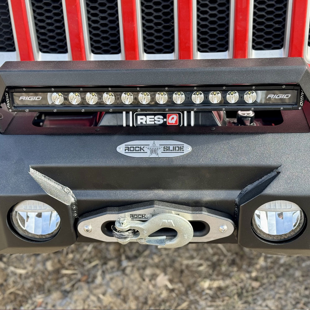 Rock Slide Engineering Shorty Front Bumper With Winch Plate For 18-25 Jeep Wrangler JL 2-4 Door 20-25 Gladiator Rock Slide Engineering