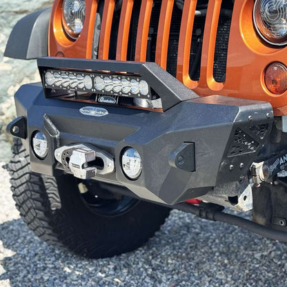 Appalachian Steel Stubby Front Bumper With Winch Plate Wrangler JK Rock Slide Engineering-4