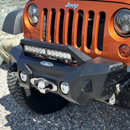 Appalachian Steel Stubby Front Bumper With Winch Plate Wrangler JK Rock Slide Engineering-5