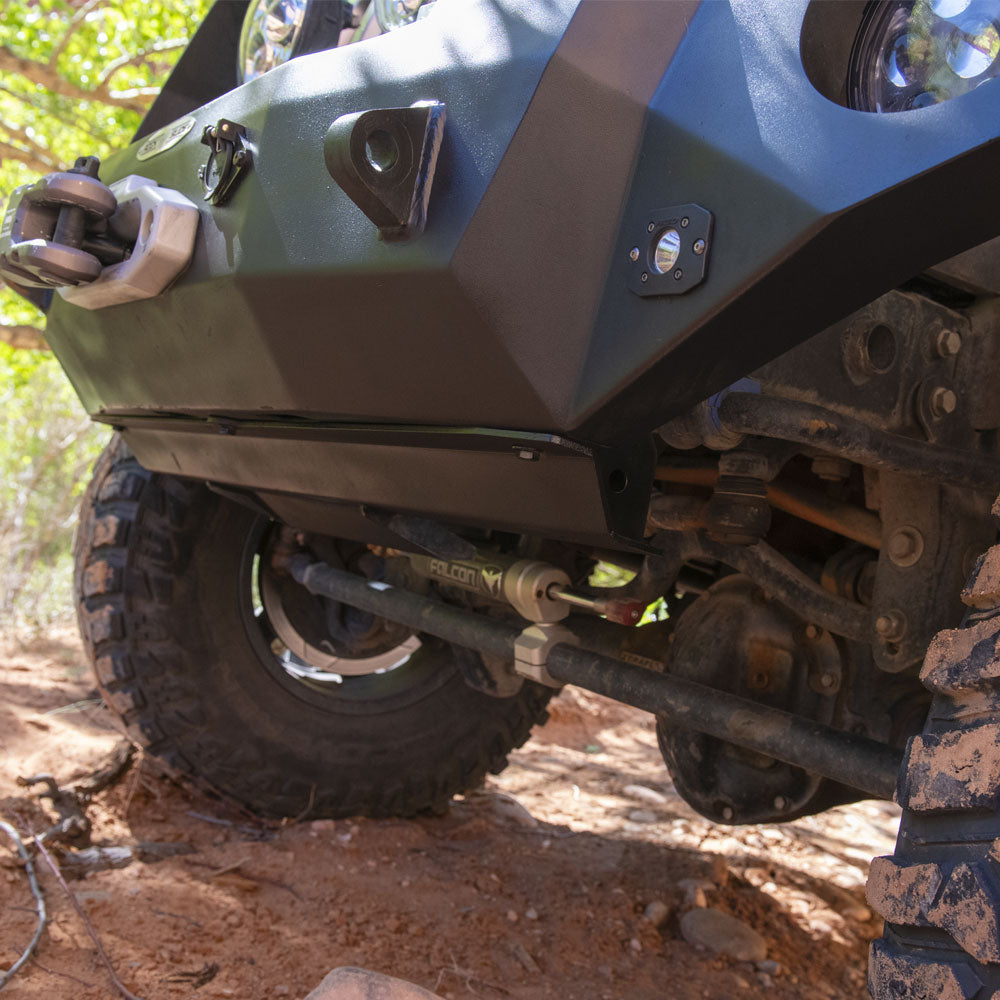 Rock Slide Engineering Jeep JK Front Bumper Skid Plate For 07-18 Wranger JK Rigid Series Steel Powdercoat Black Rock Slide Engineering