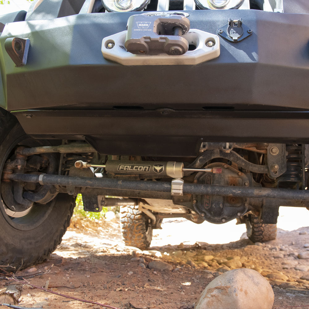 Rock Slide Engineering Jeep JK Front Bumper Skid Plate For 07-18 Wranger JK Rigid Series Steel Powdercoat Black Rock Slide Engineering