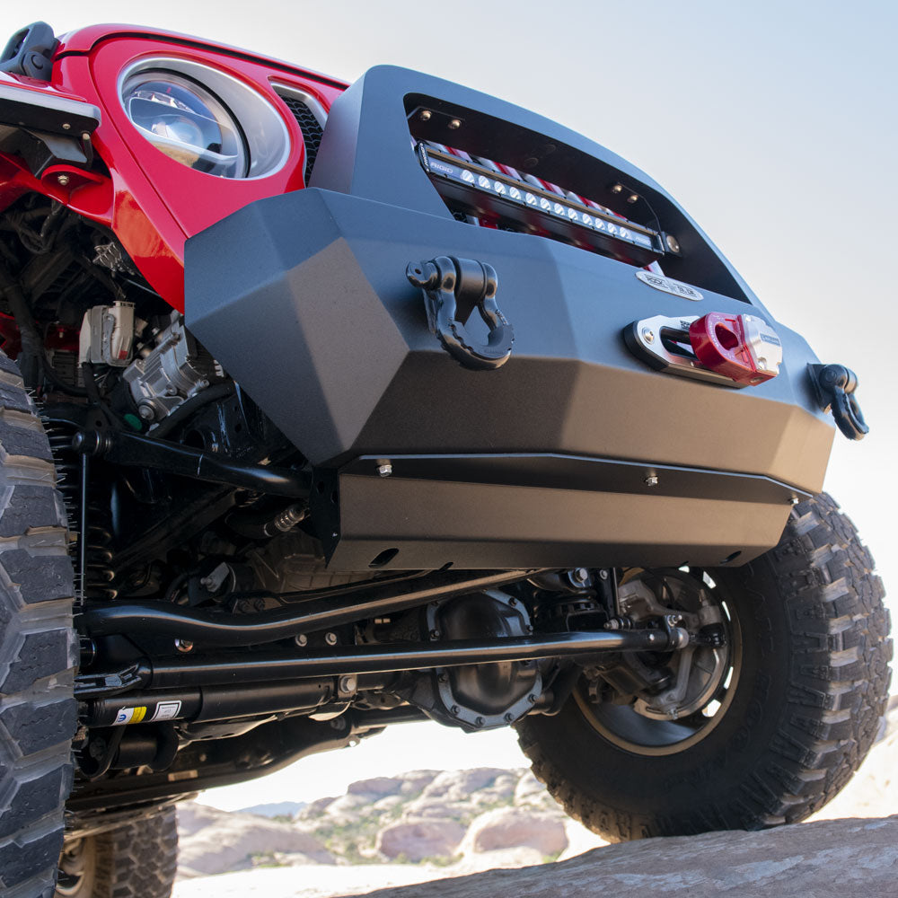 Rock Slide Engineering Jeep JL Front Bumper Skid Plate For 18-Pres Wranger JL Rigid Series Steel Powdercoat Black Rock Slide Engineering