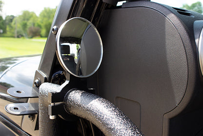 Tube Door Mirror Billet Aluminum Black Powdercoat Fishbone Offroad-3