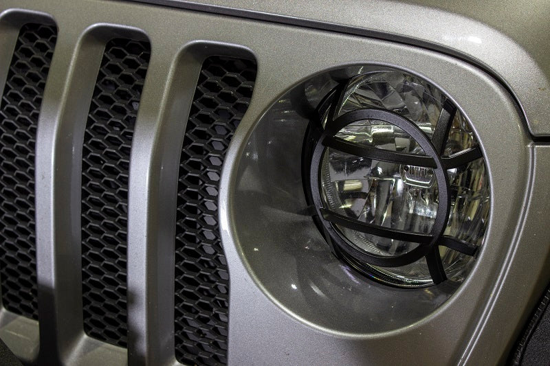 Jeep JL Headlight Guards For 18-Pres Wrangler JL Aluminum Fishbone Offroad-5