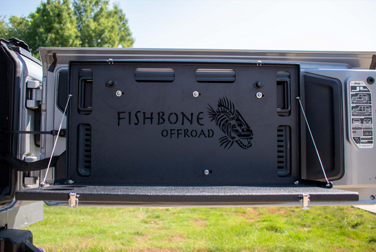 6th Gen Ford Bronco, 18-Present Jeep Wrangler JL and 07-18 Jeep Wrangler JK Tailgate Table Fishbone Offroad-1