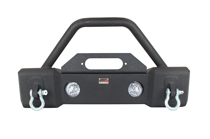 Jeep JK Stubby Bumper W/Tube Guard 07-18 Wranger JK Black Texured Powercoated Fishbone Offroad-2