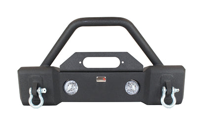 Jeep JK Stubby Bumper W/Tube Guard 07-18 Wranger JK Black Texured Powercoated Fishbone Offroad-2