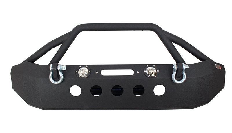 Jeep JK Front Winch Bumper W/LEDs Full Width 07-18 Wranger JK Black Texured Powercoated Fishbone Offroad-4