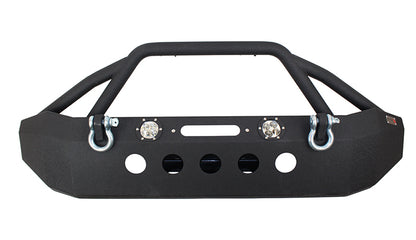 Jeep JK Front Winch Bumper W/LEDs Full Width 07-18 Wranger JK Black Texured Powercoated Fishbone Offroad-4