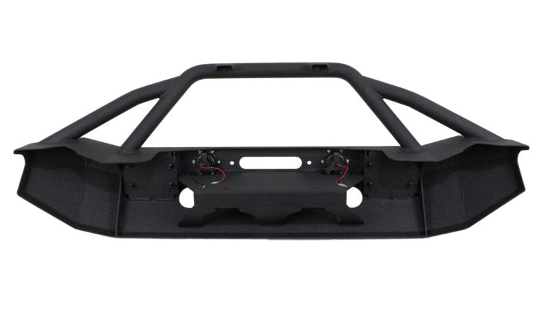 Jeep JK Front Winch Bumper W/LEDs Full Width 07-18 Wranger JK Black Texured Powercoated Fishbone Offroad-6