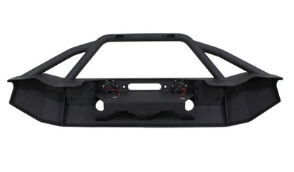 Jeep JK Front Winch Bumper W/LEDs Full Width 07-18 Wranger JK Black Texured Powercoated Fishbone Offroad-6