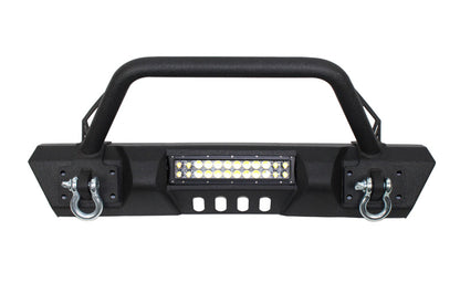 Jeep JK Front Stubby Winch Bumper W/Tube Guard 07-18 Wranger JK Black Texured Powercoated Fishbone Offroad-4