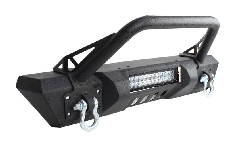 Jeep JK Front Stubby Winch Bumper W/Tube Guard 07-18 Wranger JK Black Texured Powercoated Fishbone Offroad-6