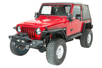Jeep TJ/YJ Front Bumper W/LED's 87-06 Wrangler TJ/YJ Steel Black Textured Powercoat Fishbone Offroad-1