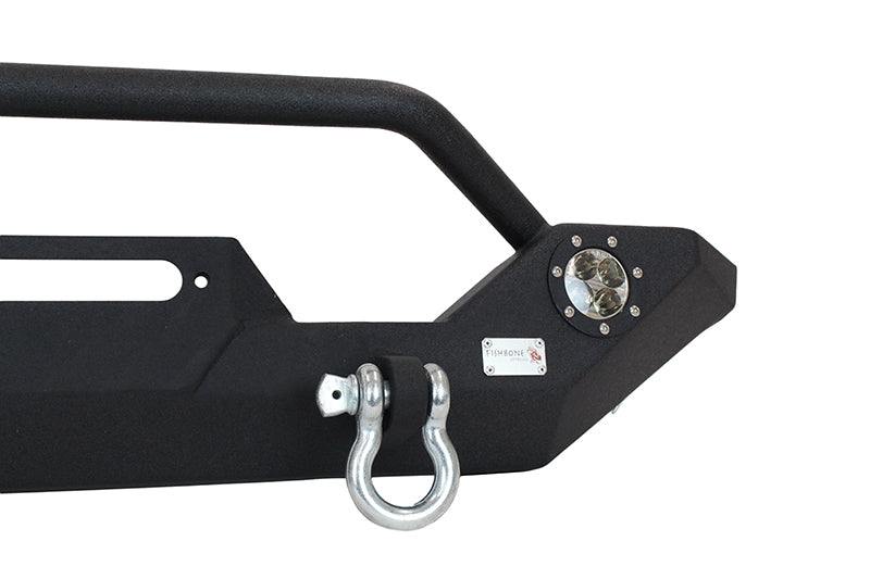 Jeep TJ/YJ Front Bumper W/LED's 87-06 Wrangler TJ/YJ Steel Black Textured Powercoat Fishbone Offroad-4