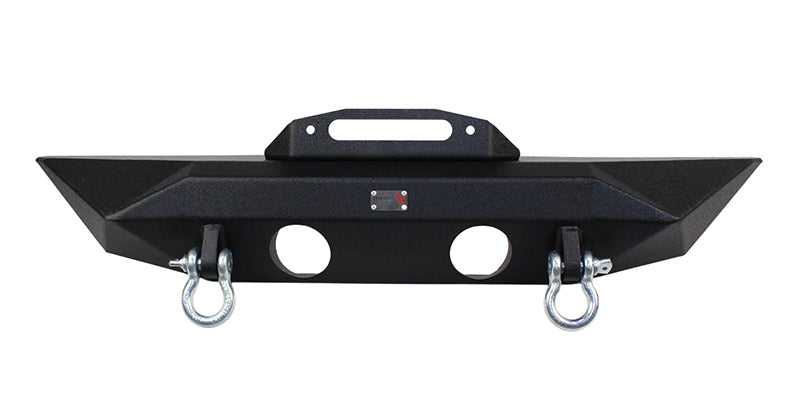 Jeep JK Front Bumper 07-18 Wrangler JK Rubicon and Unlimited Steel Black Textured Powdercoat Manowar Series Fishbone Offroad-3