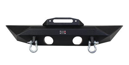 Jeep JK Front Bumper 07-18 Wrangler JK Rubicon and Unlimited Steel Black Textured Powdercoat Manowar Series Fishbone Offroad-3