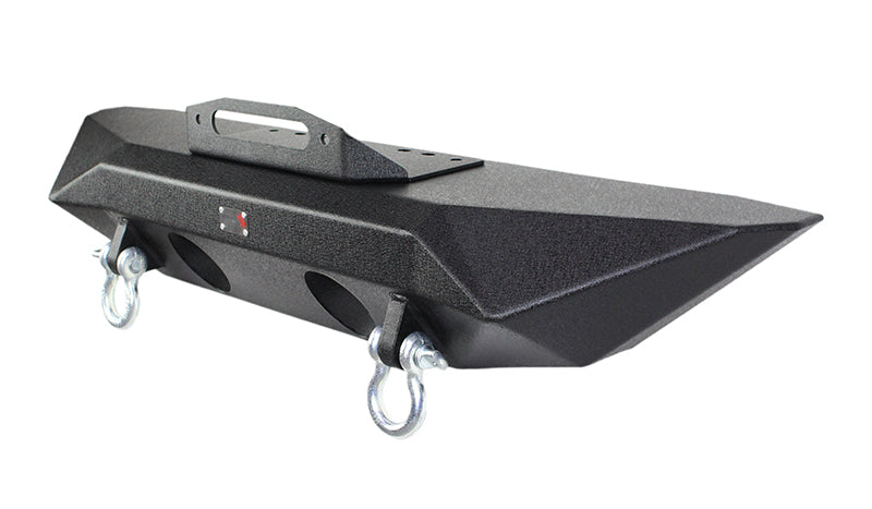 Jeep JK Front Bumper 07-18 Wrangler JK Rubicon and Unlimited Steel Black Textured Powdercoat Manowar Series Fishbone Offroad-5