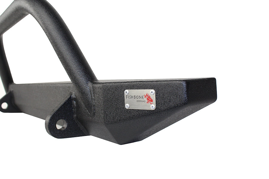 Jeep TJ Front Bumper W/Winch Guard 97-06 Wrangler TJ Rubicon and Unlimited Steel Black Textured Powdercoat Piranha Series Fishbone Offroad-2