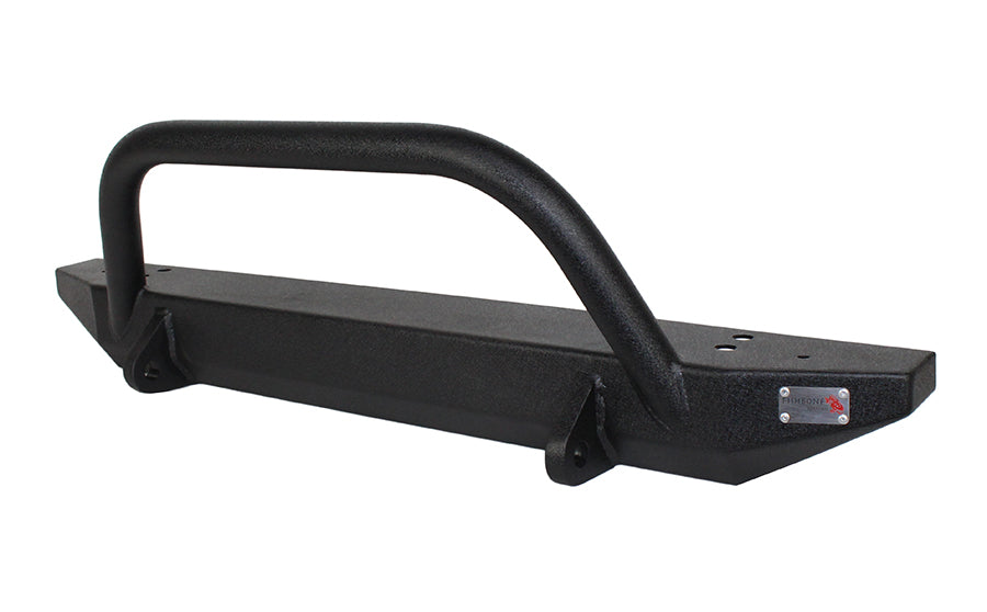 Jeep TJ Front Bumper W/Winch Guard 97-06 Wrangler TJ Rubicon and Unlimited Steel Black Textured Powdercoat Piranha Series Fishbone Offroad-3