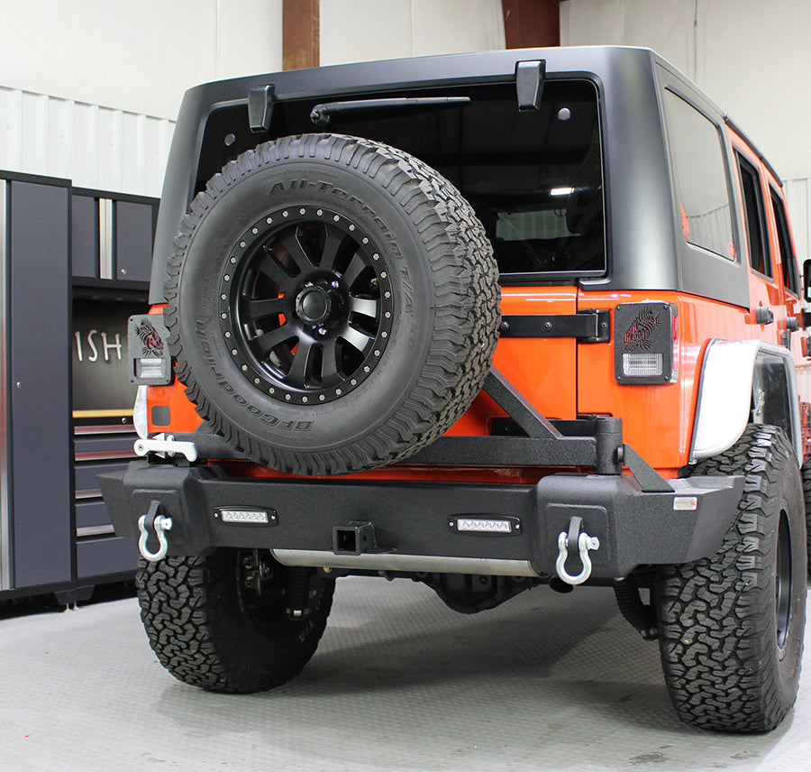 Fishbone Offroad Jeep JK Rear Bumper With Tire Carrier 07-18 Wrangler JK Fishbone Offroad