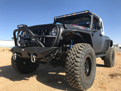 Jeep JK Front Winch Bumper W/Grille Guard 07-18 Wrangler JK Manowar Series Fishbone Offroad-2