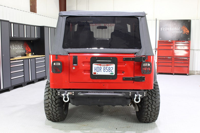 Fishbone Offroad Jeep TJ Rear Bumper W/Step 97-06 Wrangler TJ Piranha Series Fishbone Offroad