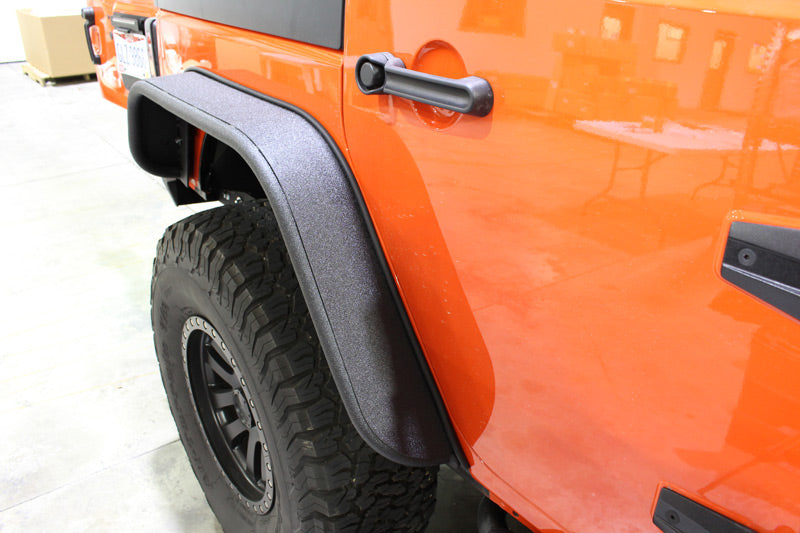 Jeep JK Tube Fenders 07-18 Wrangler JK Front/Rear Set Of 4 Steel Black Textured Powdercoat Fishbone Offroad-4
