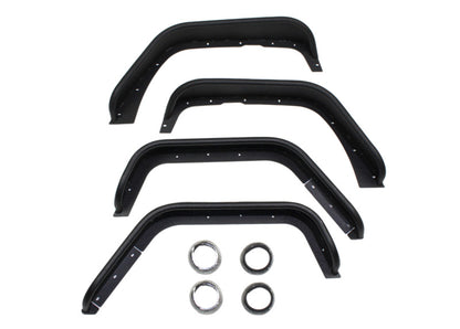 Jeep JK Tube Fenders 07-18 Wrangler JK Front/Rear Set Of 4 Steel Black Textured Powdercoat Fishbone Offroad-5
