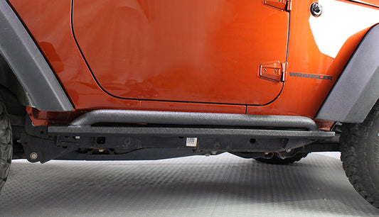 Jeep JK Rock Slider 07-18 Wrangler JK 2 Door Rubicon Steel Black Textured Powdercoat Fishbone Offroad-1
