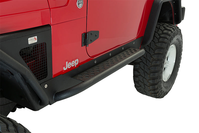 Fishbone Offroad Jeep TJ Rock Slider W/Tube Step 97-06 Wrangler TJ Steel Black Textured Powdercoat  Fishbone Offroad
