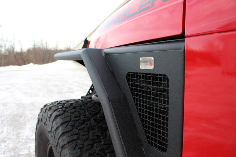 Jeep TJ Tube Fenders Front 3 Inch Flare 97-06 Wrangler TJ Steel Black Textured Powdercoat Fishbone Offroad-2