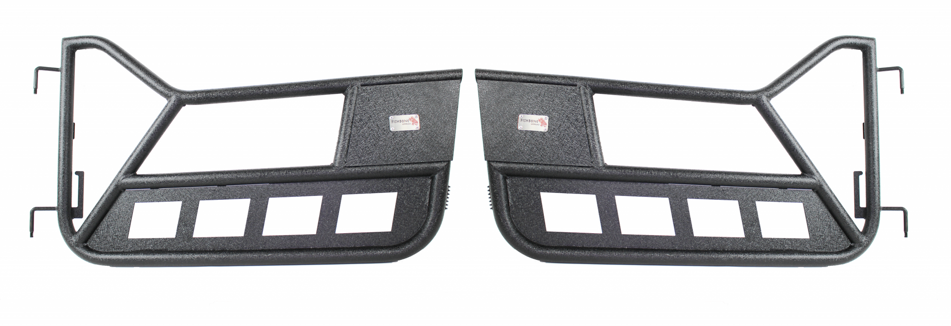 Jeep TJ Front Tube Doors 97-06 Wrangler TJ Black Textured Powdercoat Steel Fishbone Offroad