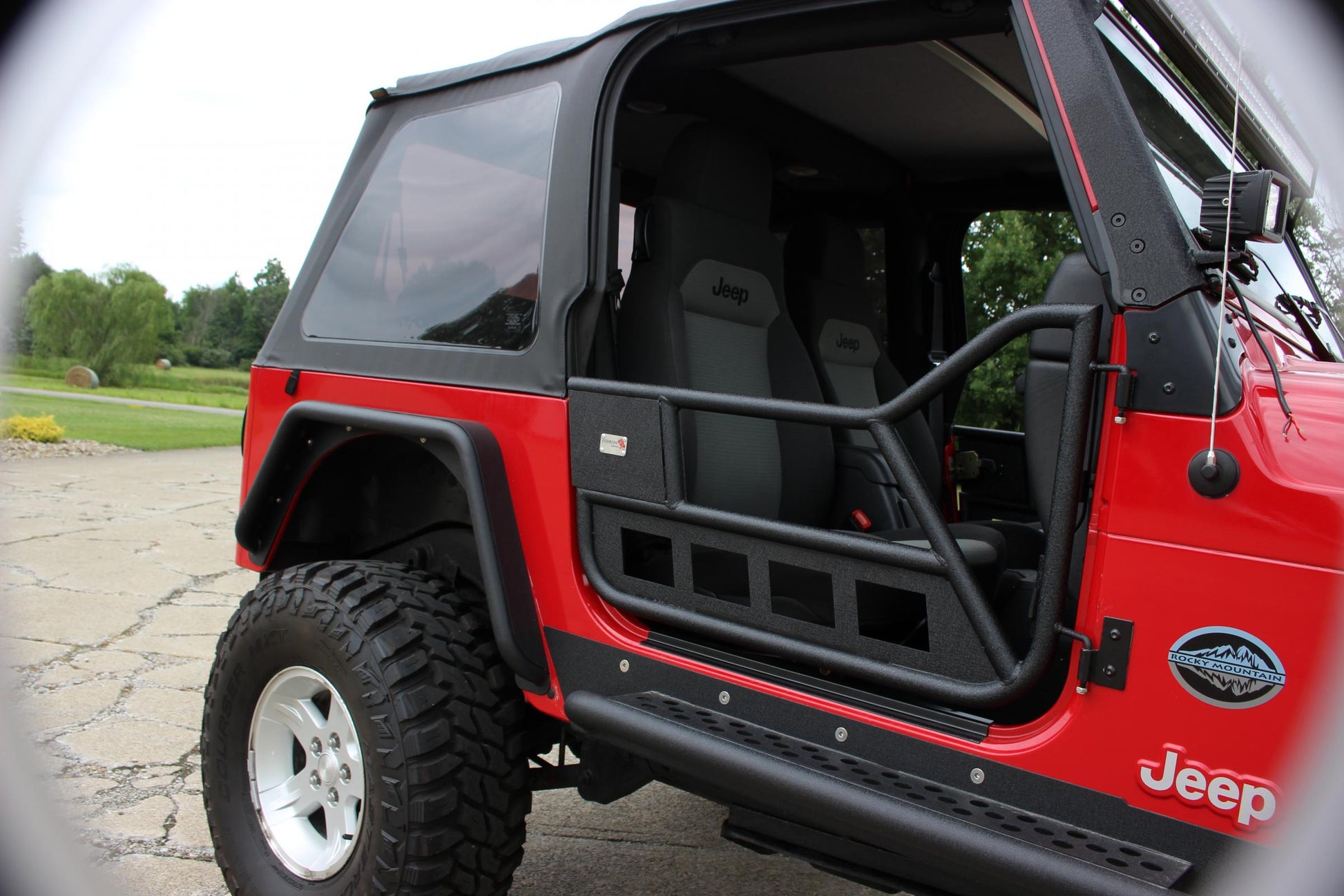 Jeep TJ Front Tube Doors 97-06 Wrangler TJ Black Textured Powdercoat Steel Fishbone Offroad-6