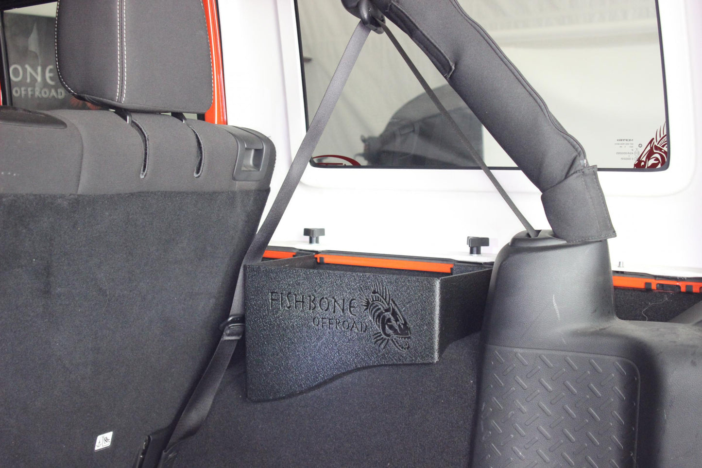 Fishbone Offroad Jeep JK Wheel Well Storage Bins 07-18 Wrangler JK 4 DR Black Textured Powdercoat Steel Fishbone Offroad