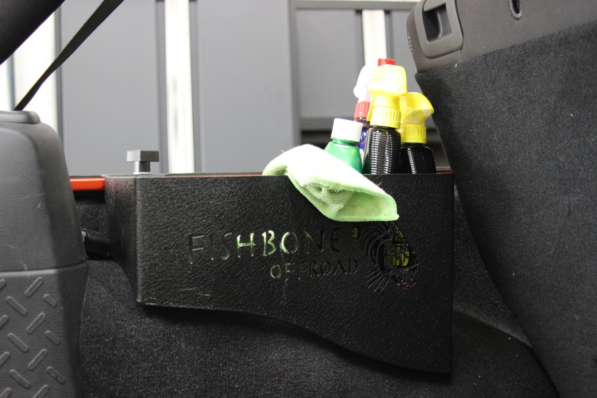 Fishbone Offroad Jeep JK Wheel Well Storage Bins 07-18 Wrangler JK 4 DR Black Textured Powdercoat Steel Fishbone Offroad