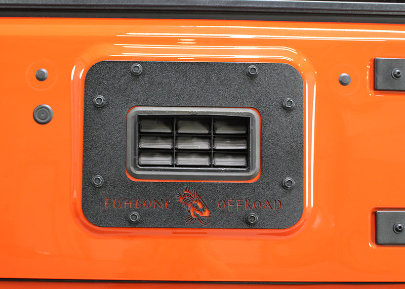 Fishbone Offroad Jeep JK Tailgate Plate 07-18 Wrangler JK Aluminum Black Textured Powercoat Fishbone Offroad