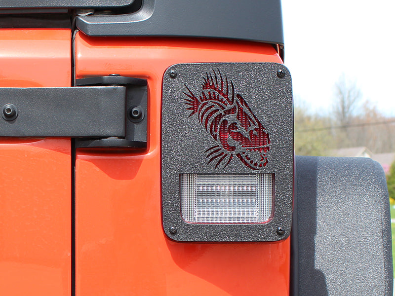 Fishbone Offroad Jeep JK Tail Light Covers 07-18 Wrangler JK Black Textured Powdercoat Fishbone Offroad
