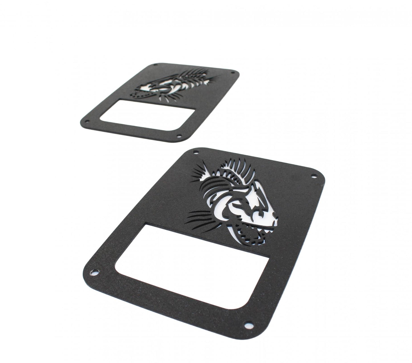 Jeep JK Tail Light Covers 07-18 Wrangler JK Black Textured Powdercoat Fishbone Offroad-3