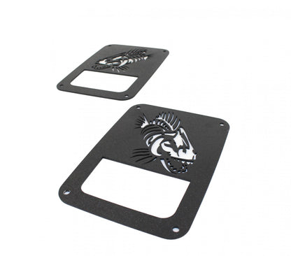 Jeep JK Tail Light Covers 07-18 Wrangler JK Black Textured Powdercoat Fishbone Offroad-3