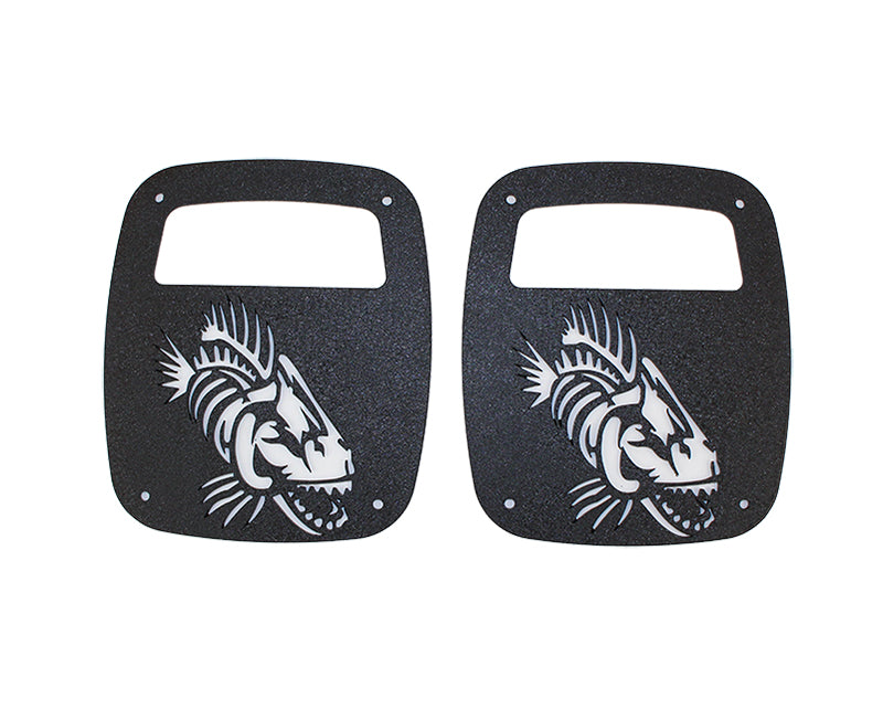 Fishbone Offroad Jeep Wrangler CJ YJ TJ Tail Light Covers Black Textured Powdercoat Fishbone Offroad