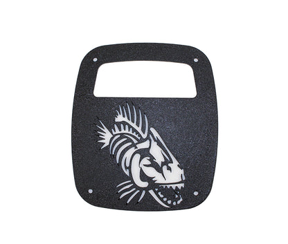 Jeep Wrangler CJ YJ TJ Tail Light Covers Black Textured Powdercoat Fishbone Offroad-3