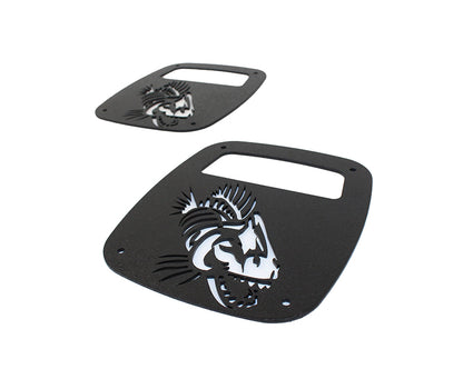 Jeep Wrangler CJ YJ TJ Tail Light Covers Black Textured Powdercoat Fishbone Offroad-4