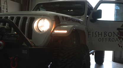 7 Inch Turn Signal and Side Marker Lights and Brackets Fishbone Offroad-1
