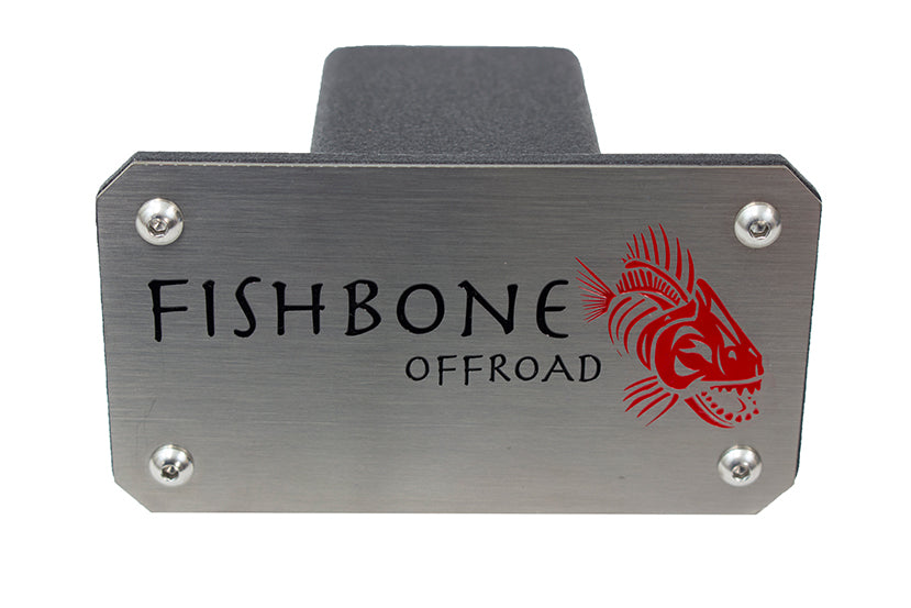 Fishbone Offroad Hitch Cover For 2 Inch Hitch Black Powdercoated Steel Fishbone Offroad