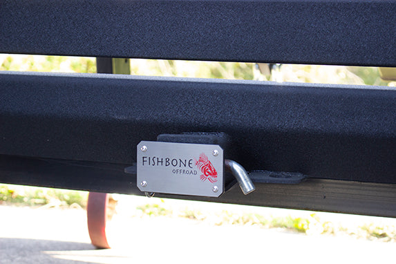 Fishbone Offroad Hitch Cover For 2 Inch Hitch Black Powdercoated Steel Fishbone Offroad